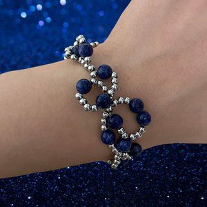 Genuine Sodalite Crystal Twist Bracelet